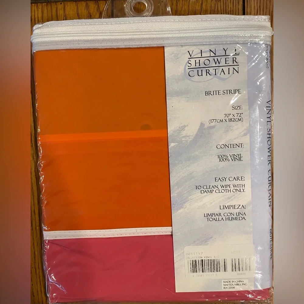 NEW Cortina De Vinil Shower Curtain, Brite Stripe color, standard size